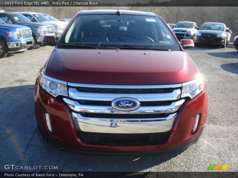 Ruby Red / Charcoal Black 2013 Ford Edge SEL AWD
