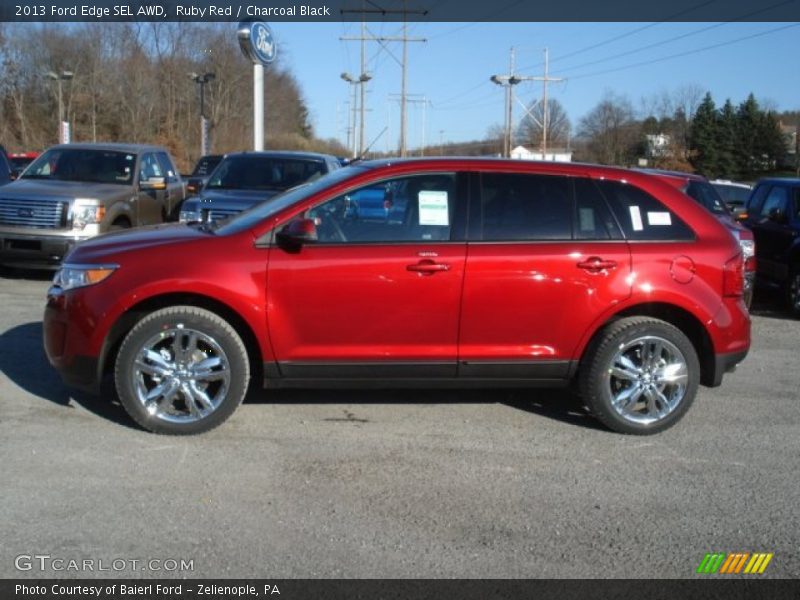 Ruby Red / Charcoal Black 2013 Ford Edge SEL AWD