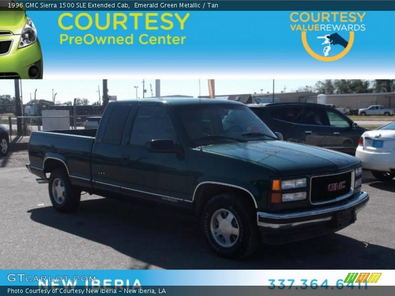 Emerald Green Metallic / Tan 1996 GMC Sierra 1500 SLE Extended Cab