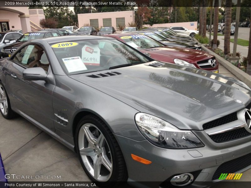 Palladium Silver Metallic / Black 2009 Mercedes-Benz SL 550 Roadster