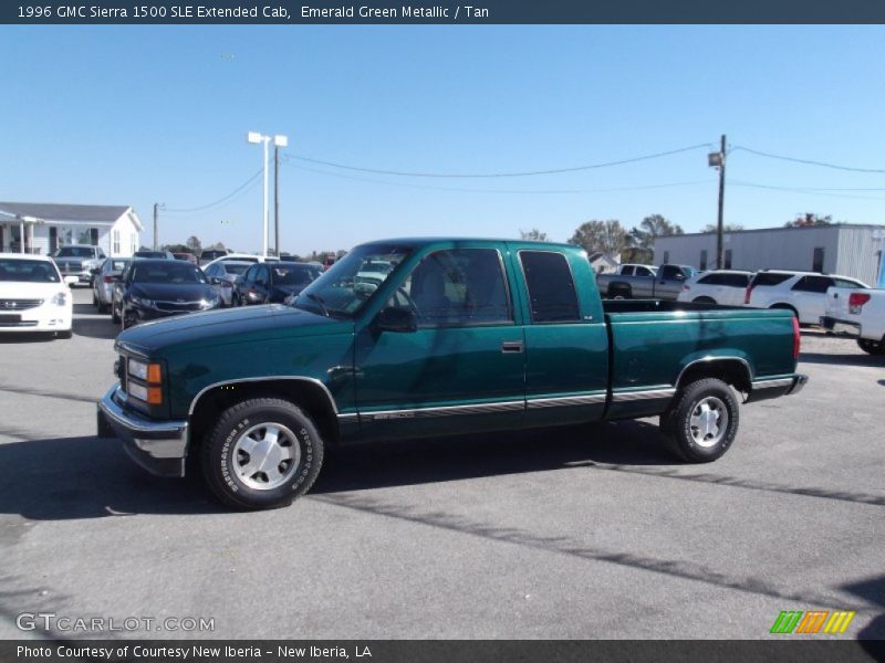 Emerald Green Metallic / Tan 1996 GMC Sierra 1500 SLE Extended Cab