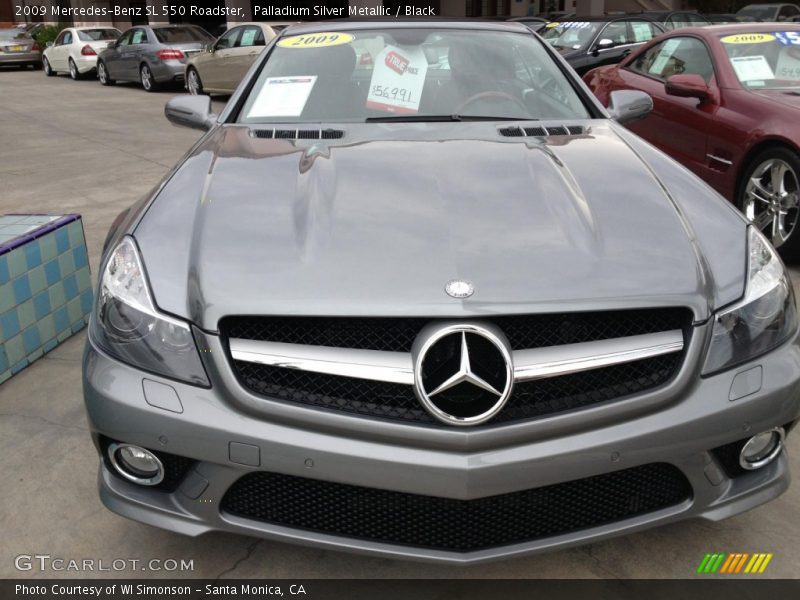 Palladium Silver Metallic / Black 2009 Mercedes-Benz SL 550 Roadster