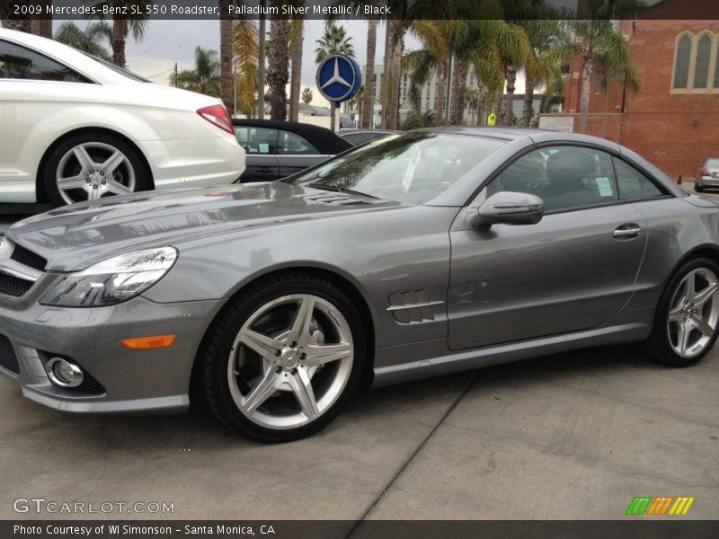 Palladium Silver Metallic / Black 2009 Mercedes-Benz SL 550 Roadster