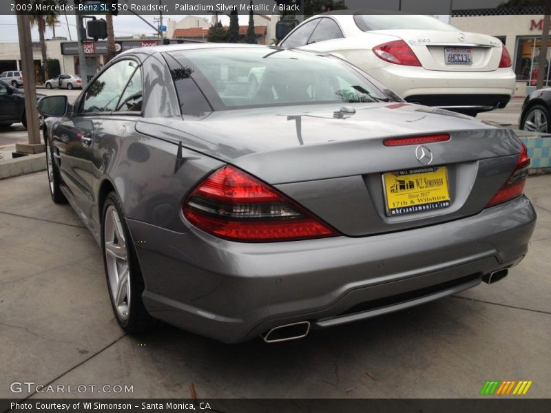 Palladium Silver Metallic / Black 2009 Mercedes-Benz SL 550 Roadster