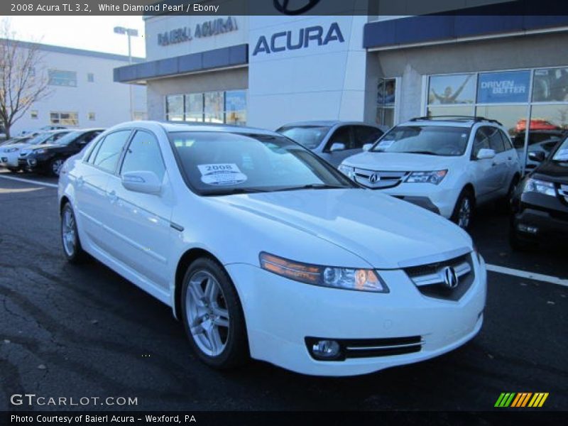 White Diamond Pearl / Ebony 2008 Acura TL 3.2
