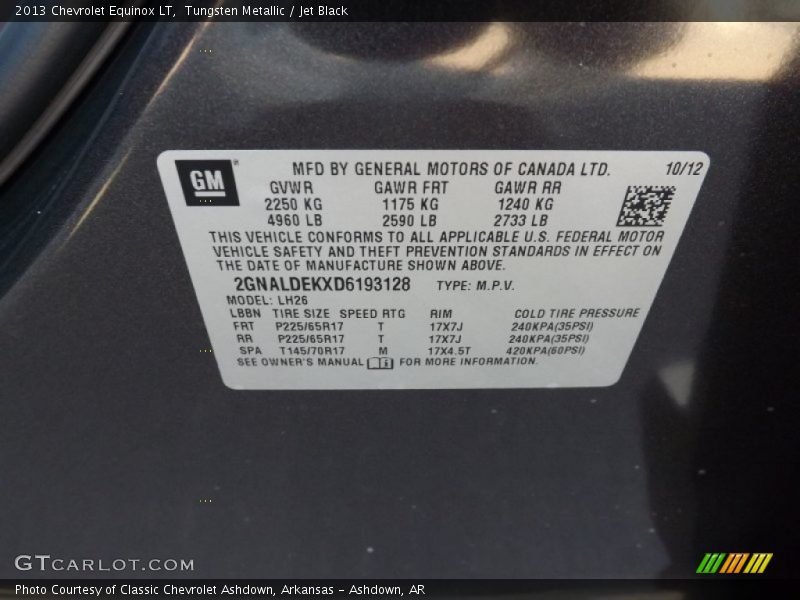 Tungsten Metallic / Jet Black 2013 Chevrolet Equinox LT