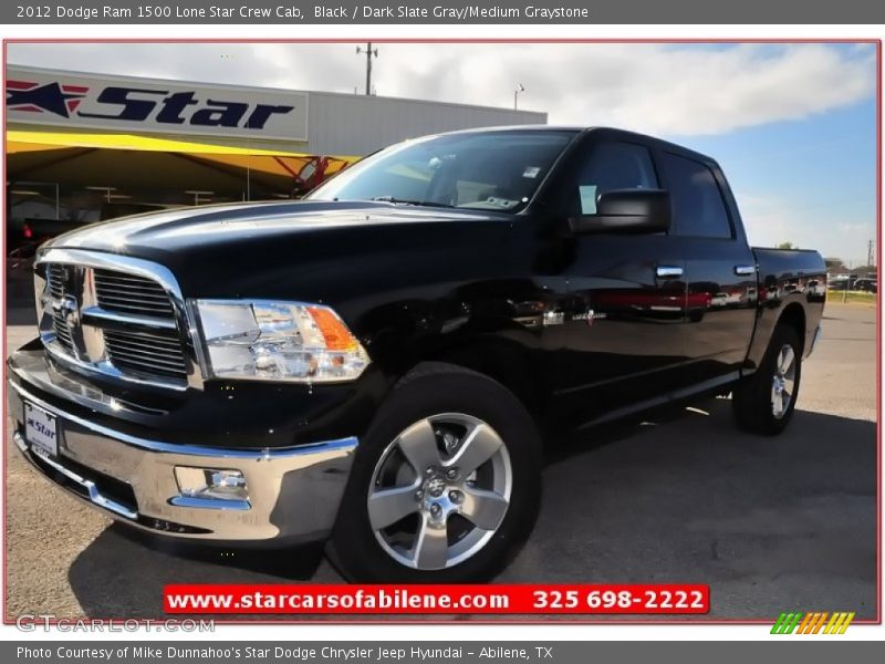 Black / Dark Slate Gray/Medium Graystone 2012 Dodge Ram 1500 Lone Star Crew Cab