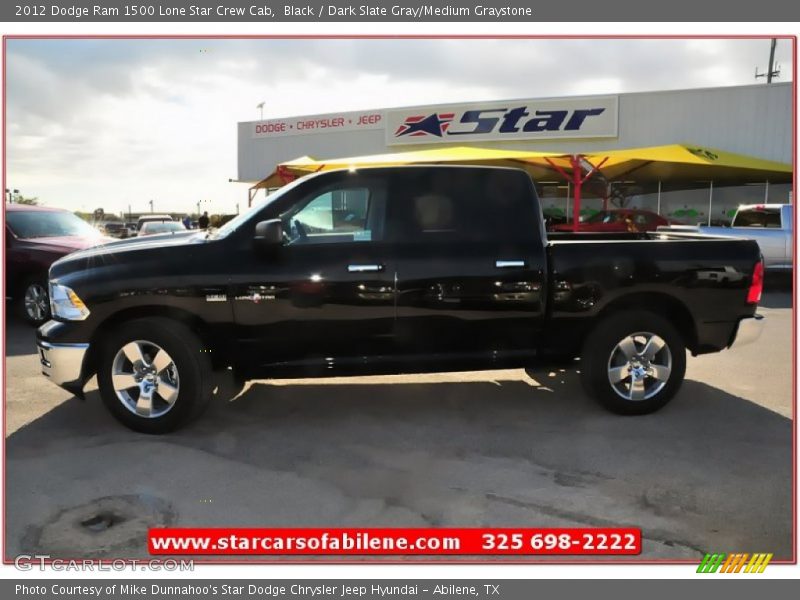 Black / Dark Slate Gray/Medium Graystone 2012 Dodge Ram 1500 Lone Star Crew Cab