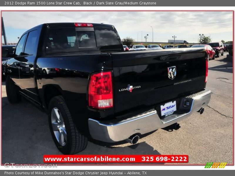 Black / Dark Slate Gray/Medium Graystone 2012 Dodge Ram 1500 Lone Star Crew Cab
