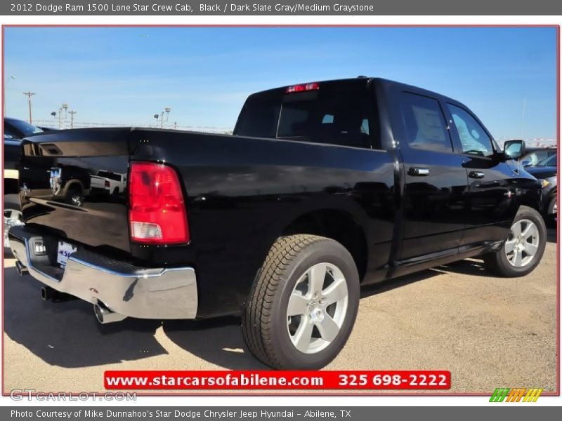 Black / Dark Slate Gray/Medium Graystone 2012 Dodge Ram 1500 Lone Star Crew Cab