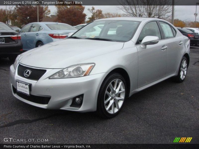 Tungsten Silver Pearl / Black 2012 Lexus IS 250 AWD
