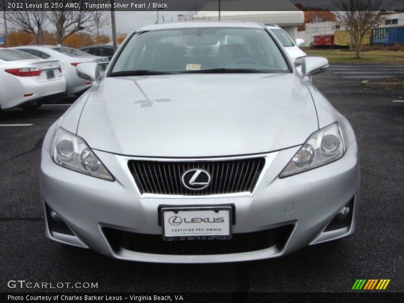 Tungsten Silver Pearl / Black 2012 Lexus IS 250 AWD