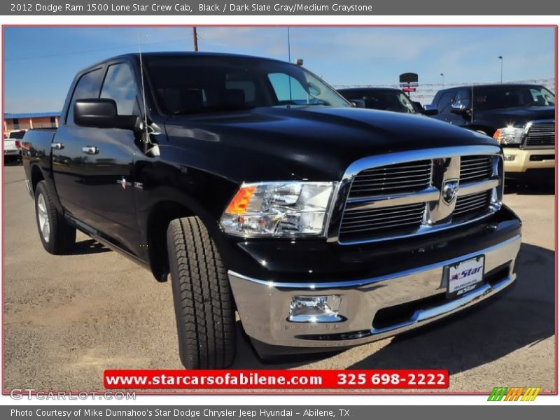 Black / Dark Slate Gray/Medium Graystone 2012 Dodge Ram 1500 Lone Star Crew Cab