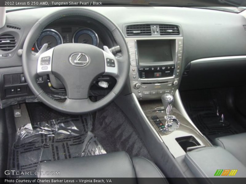 Tungsten Silver Pearl / Black 2012 Lexus IS 250 AWD