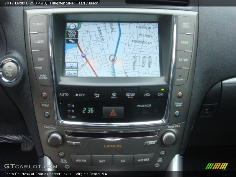 Tungsten Silver Pearl / Black 2012 Lexus IS 250 AWD