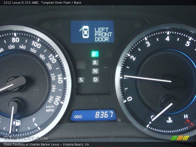 Tungsten Silver Pearl / Black 2012 Lexus IS 250 AWD