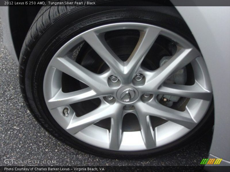 Tungsten Silver Pearl / Black 2012 Lexus IS 250 AWD