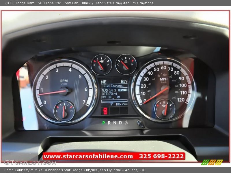 Black / Dark Slate Gray/Medium Graystone 2012 Dodge Ram 1500 Lone Star Crew Cab