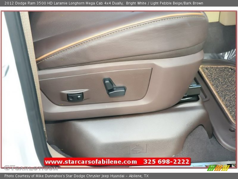 Bright White / Light Pebble Beige/Bark Brown 2012 Dodge Ram 3500 HD Laramie Longhorn Mega Cab 4x4 Dually