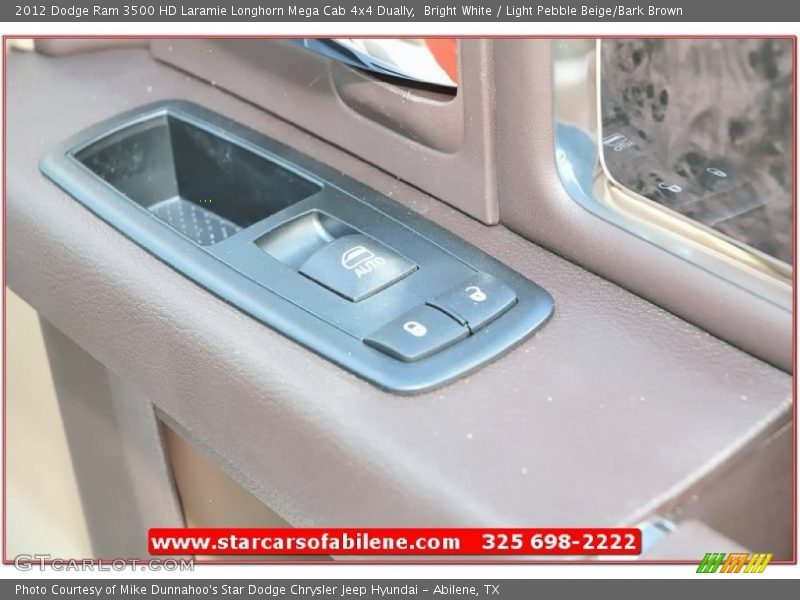 Bright White / Light Pebble Beige/Bark Brown 2012 Dodge Ram 3500 HD Laramie Longhorn Mega Cab 4x4 Dually