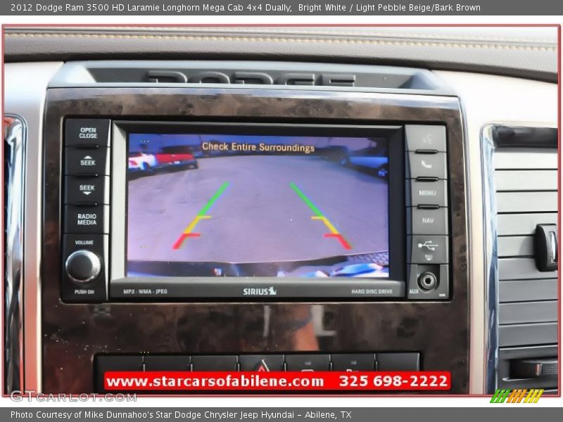 Bright White / Light Pebble Beige/Bark Brown 2012 Dodge Ram 3500 HD Laramie Longhorn Mega Cab 4x4 Dually