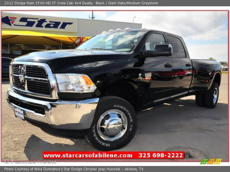 Black / Dark Slate/Medium Graystone 2012 Dodge Ram 3500 HD ST Crew Cab 4x4 Dually
