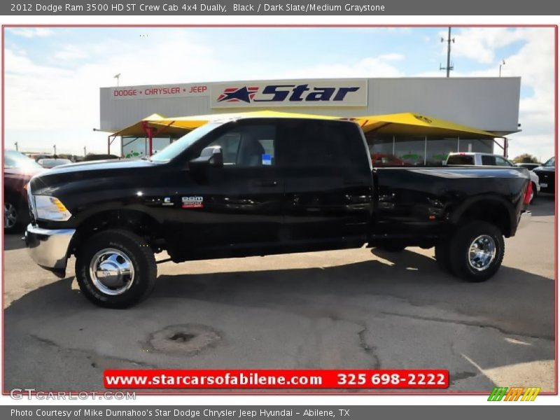 Black / Dark Slate/Medium Graystone 2012 Dodge Ram 3500 HD ST Crew Cab 4x4 Dually