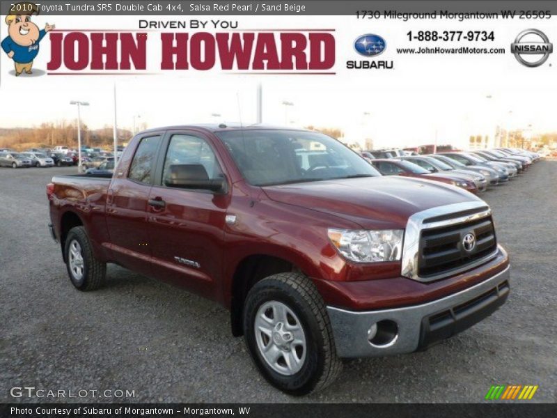 Salsa Red Pearl / Sand Beige 2010 Toyota Tundra SR5 Double Cab 4x4