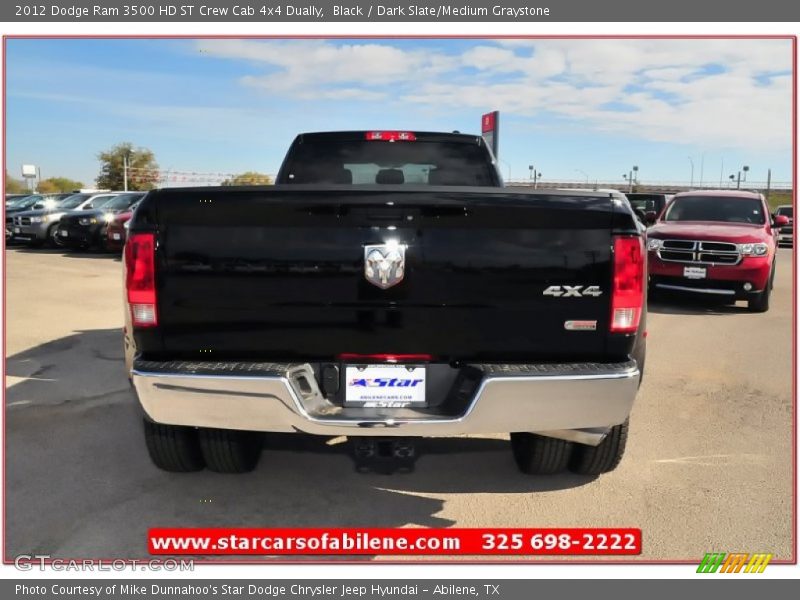 Black / Dark Slate/Medium Graystone 2012 Dodge Ram 3500 HD ST Crew Cab 4x4 Dually