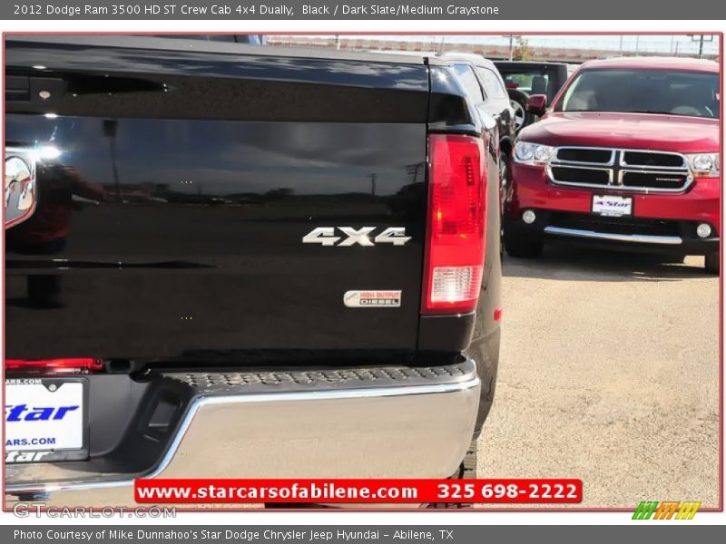 Black / Dark Slate/Medium Graystone 2012 Dodge Ram 3500 HD ST Crew Cab 4x4 Dually