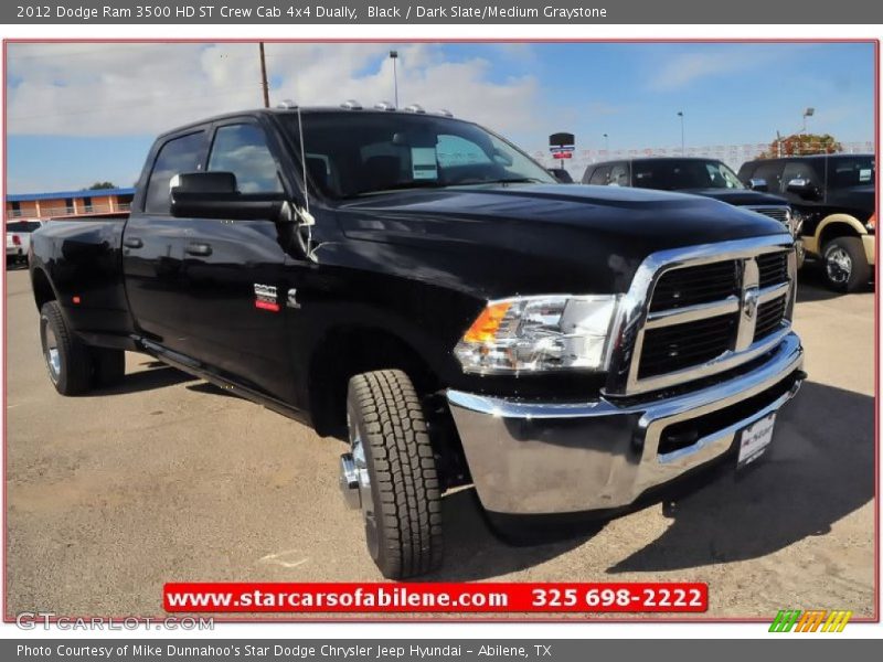 Black / Dark Slate/Medium Graystone 2012 Dodge Ram 3500 HD ST Crew Cab 4x4 Dually