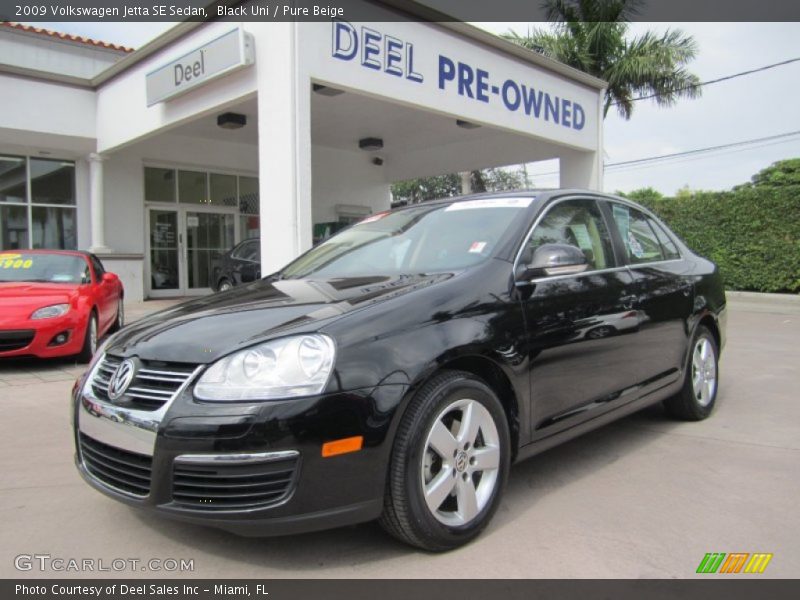 Black Uni / Pure Beige 2009 Volkswagen Jetta SE Sedan