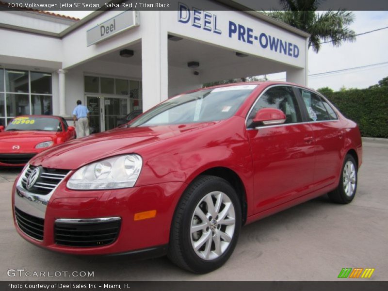 Salsa Red / Titan Black 2010 Volkswagen Jetta SE Sedan
