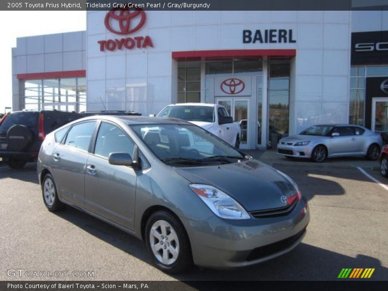 Tideland Gray Green Pearl / Gray/Burgundy 2005 Toyota Prius Hybrid