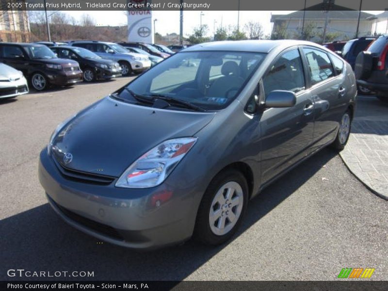Tideland Gray Green Pearl / Gray/Burgundy 2005 Toyota Prius Hybrid