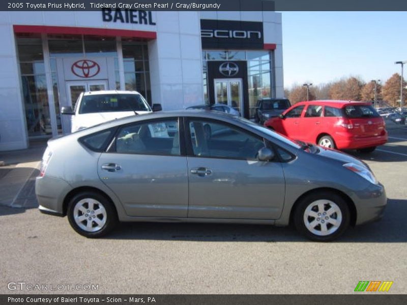 Tideland Gray Green Pearl / Gray/Burgundy 2005 Toyota Prius Hybrid