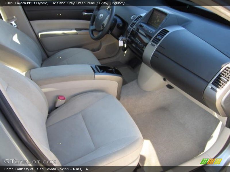 Tideland Gray Green Pearl / Gray/Burgundy 2005 Toyota Prius Hybrid