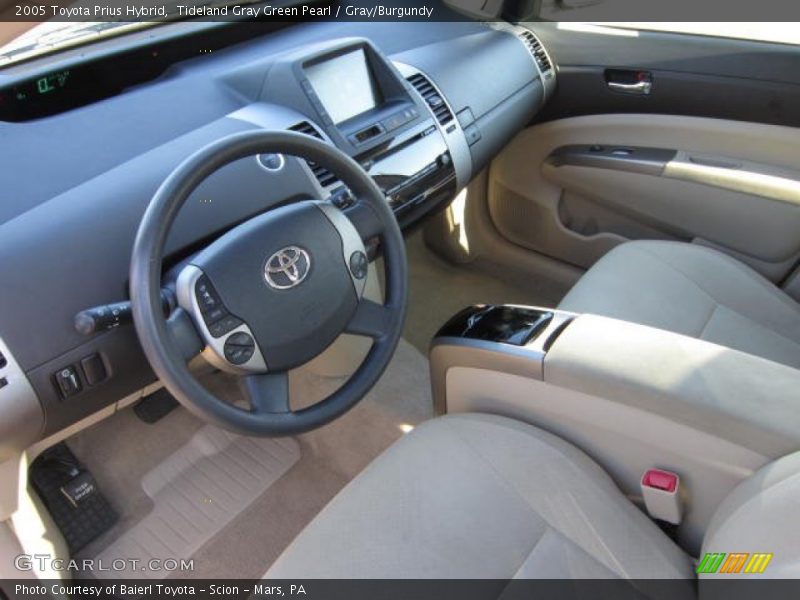 Tideland Gray Green Pearl / Gray/Burgundy 2005 Toyota Prius Hybrid