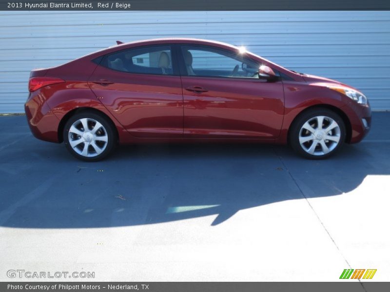 Red / Beige 2013 Hyundai Elantra Limited