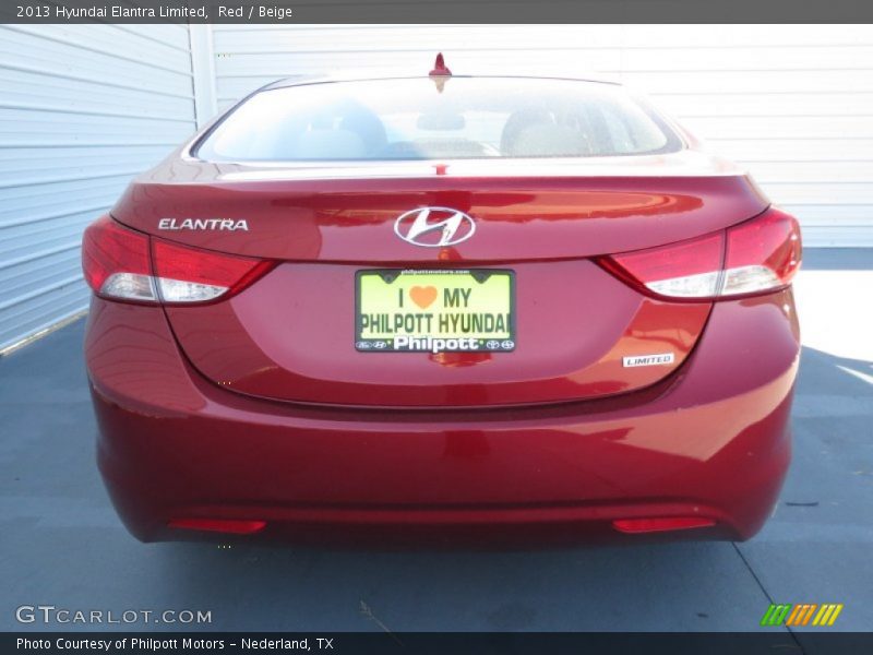 Red / Beige 2013 Hyundai Elantra Limited