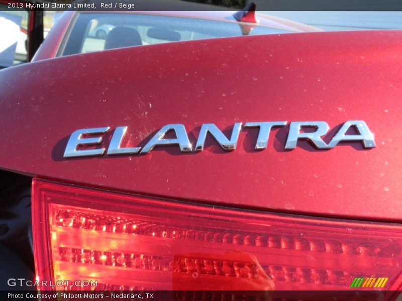Red / Beige 2013 Hyundai Elantra Limited