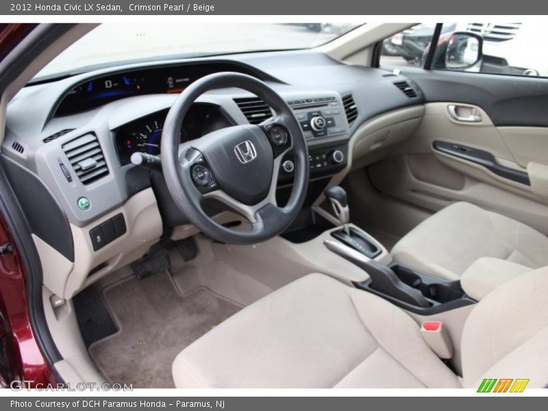 Beige Interior - 2012 Civic LX Sedan 