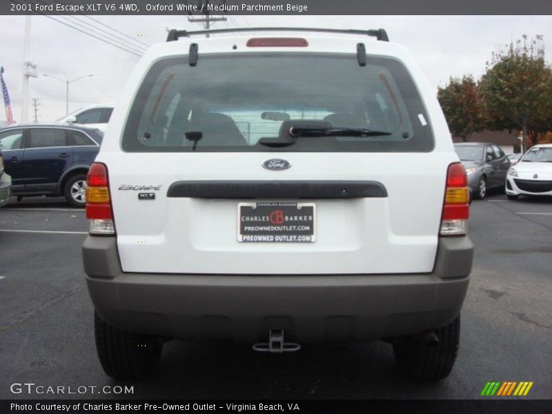 Oxford White / Medium Parchment Beige 2001 Ford Escape XLT V6 4WD