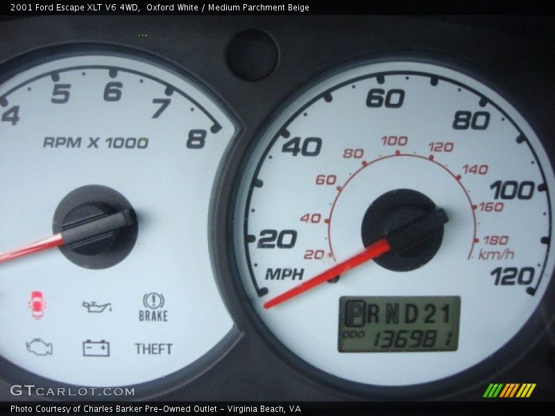 Oxford White / Medium Parchment Beige 2001 Ford Escape XLT V6 4WD