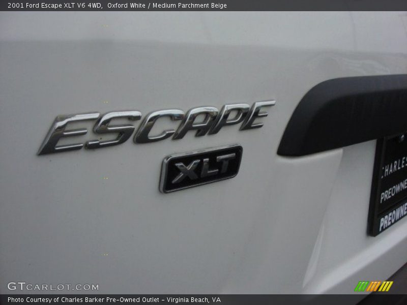 Oxford White / Medium Parchment Beige 2001 Ford Escape XLT V6 4WD