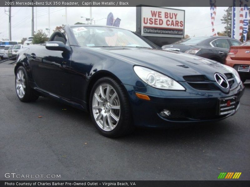 Capri Blue Metallic / Black 2005 Mercedes-Benz SLK 350 Roadster