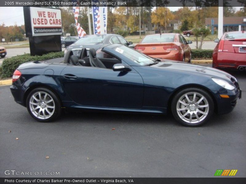 Capri Blue Metallic / Black 2005 Mercedes-Benz SLK 350 Roadster