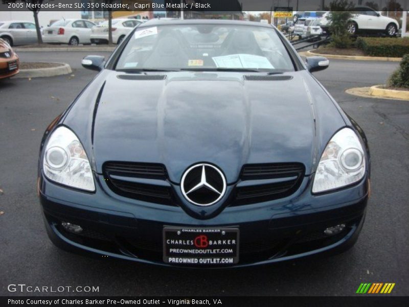 Capri Blue Metallic / Black 2005 Mercedes-Benz SLK 350 Roadster