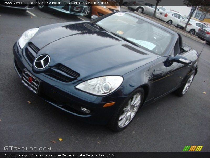 Capri Blue Metallic / Black 2005 Mercedes-Benz SLK 350 Roadster