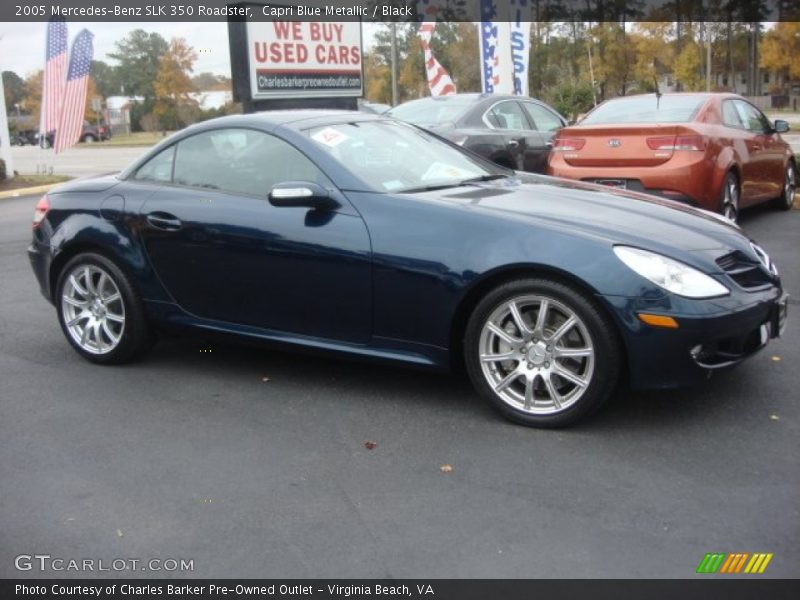 Capri Blue Metallic / Black 2005 Mercedes-Benz SLK 350 Roadster